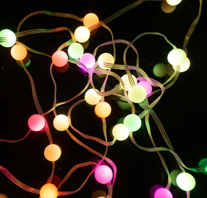 Led svetelná reťaz Perla 5 m 4 W 50 LED RGB IP65, USB 5 V