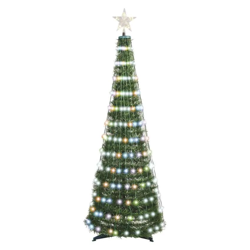 LED vian. strom so svetelnou reťazou a hviezdou, 1,8 m, vnútorný, RGB, ovládač, časovač