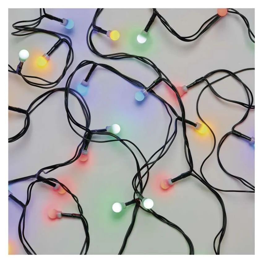 LED vianočná cherry reťaz – guličky, 48 m, vonkajšia aj vnútorná, multicolor, časovač