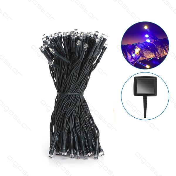 LED Vianočné osvetlenie - reťaz, 100 diód, 10m, IP65, solárne - Multicolor