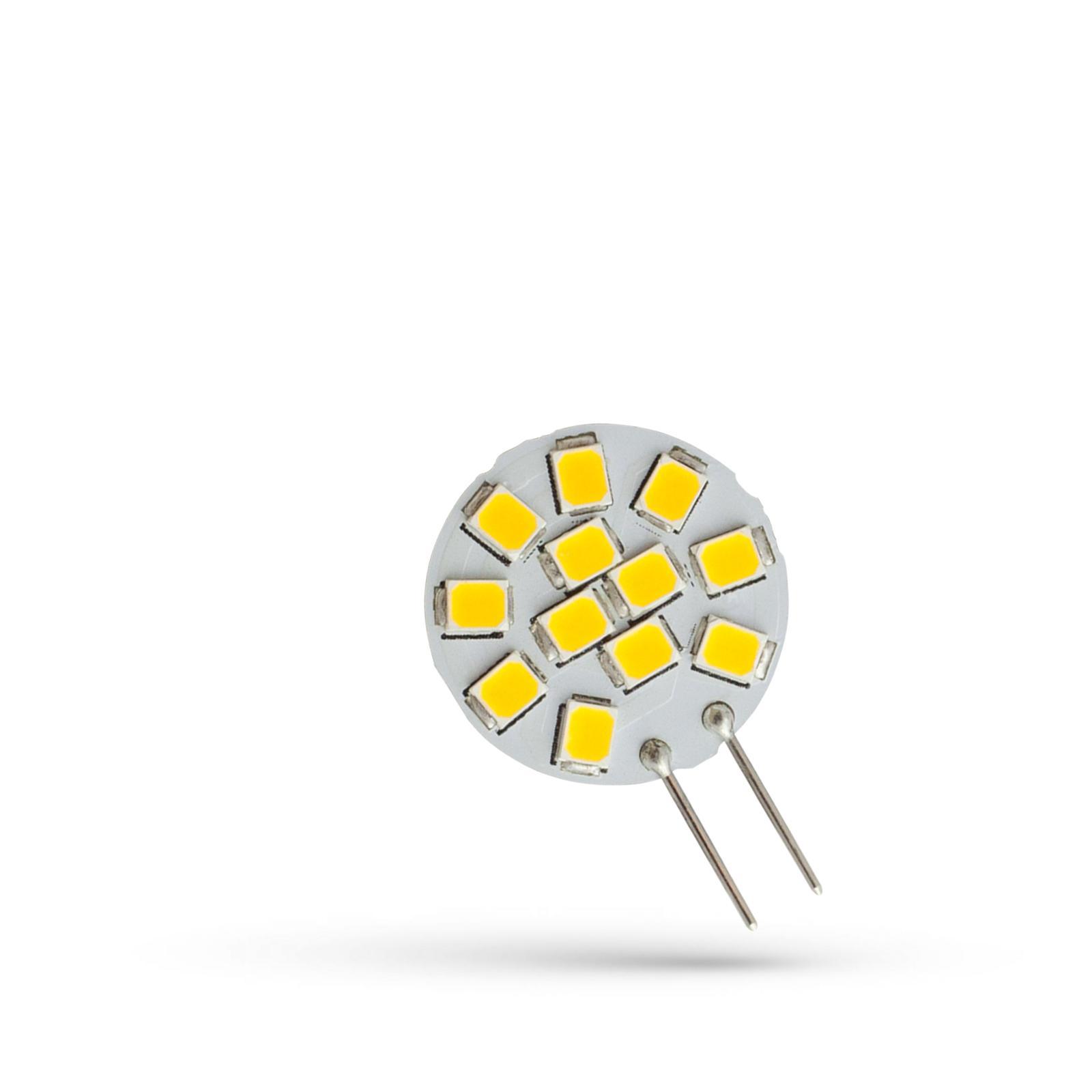  G4 LED 12V 1,2W 12 LED TEPLÁ BIELA 20MM SPECTRUM