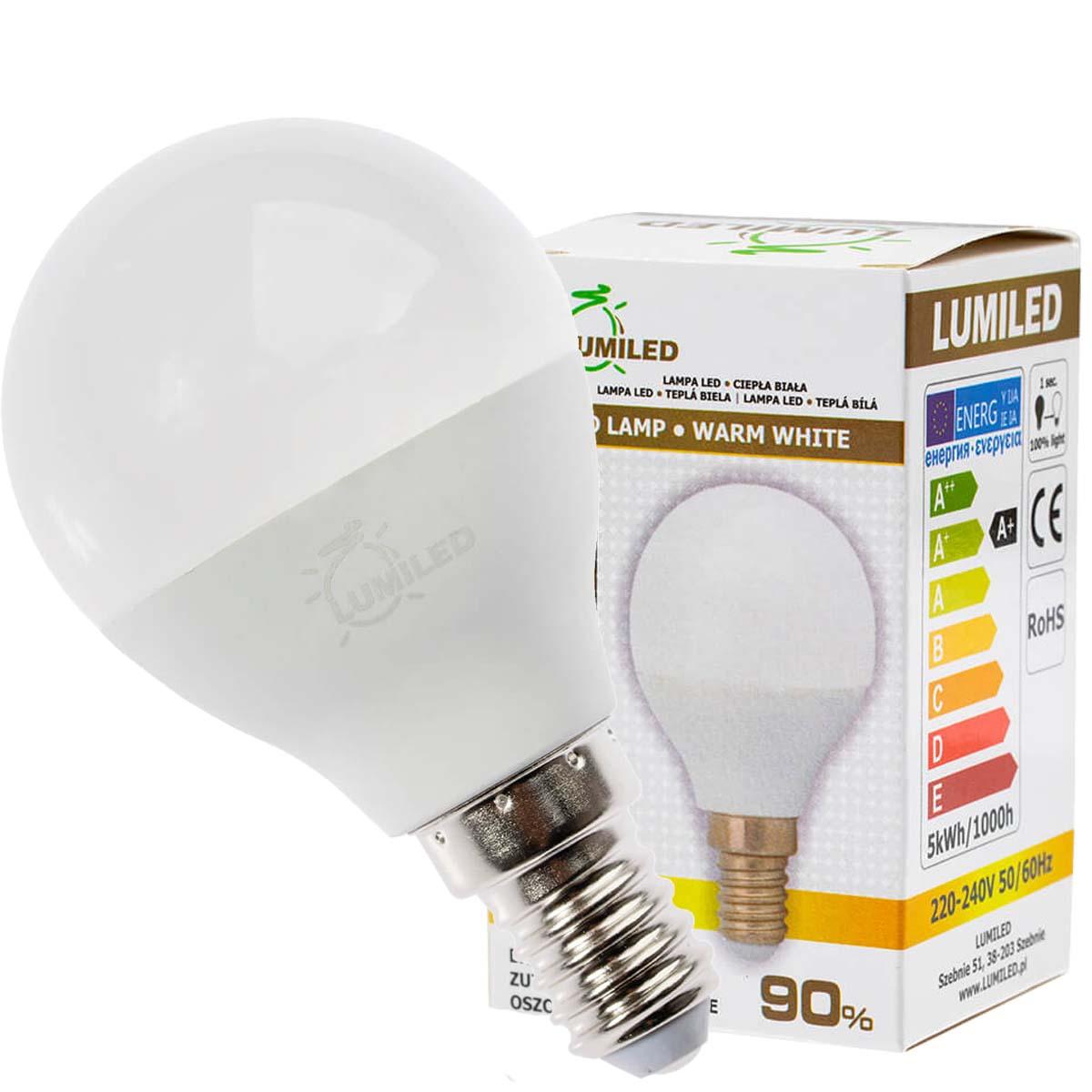 LED ŽIAROVKA E14 P45 5W = 50W 470LM 3000K WARM 180° LUMILED