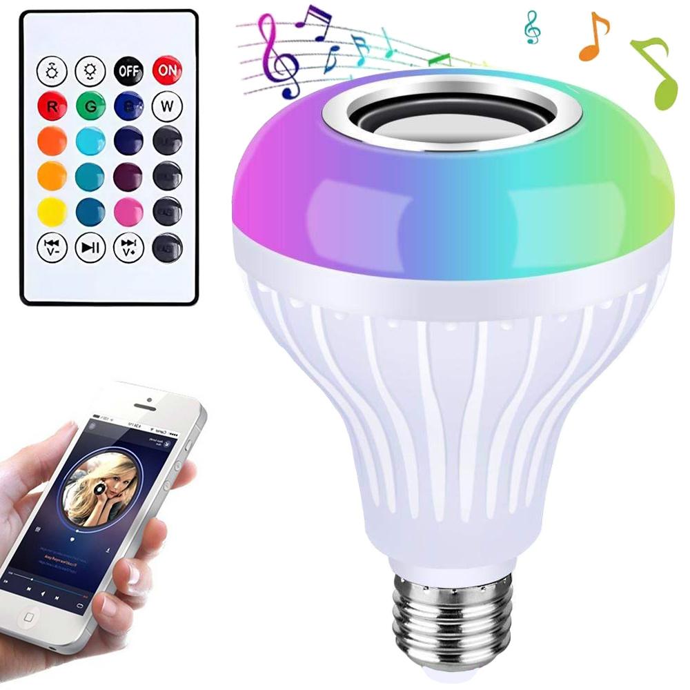 LED žiarovka E27 7W RGB s Bluetooth reproduktorom a diaľkovým ovládaním