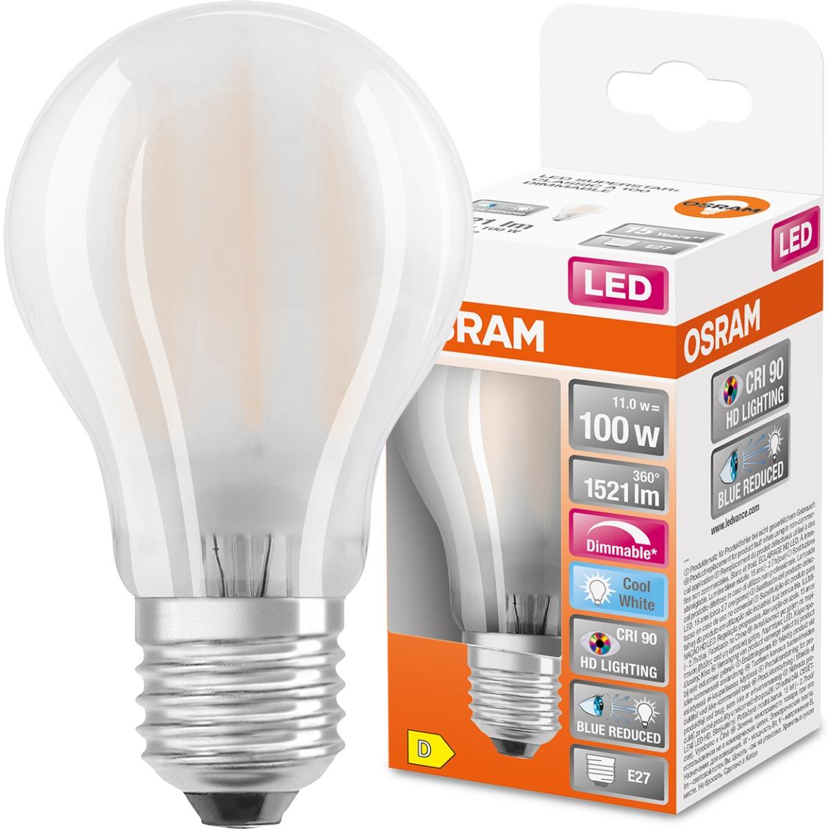 E27 LED  A60 11WNEUTRÁLNA BIELA 360° STMIEVATEĽNÁ FILAMENT OSRAM SUPER STAR+