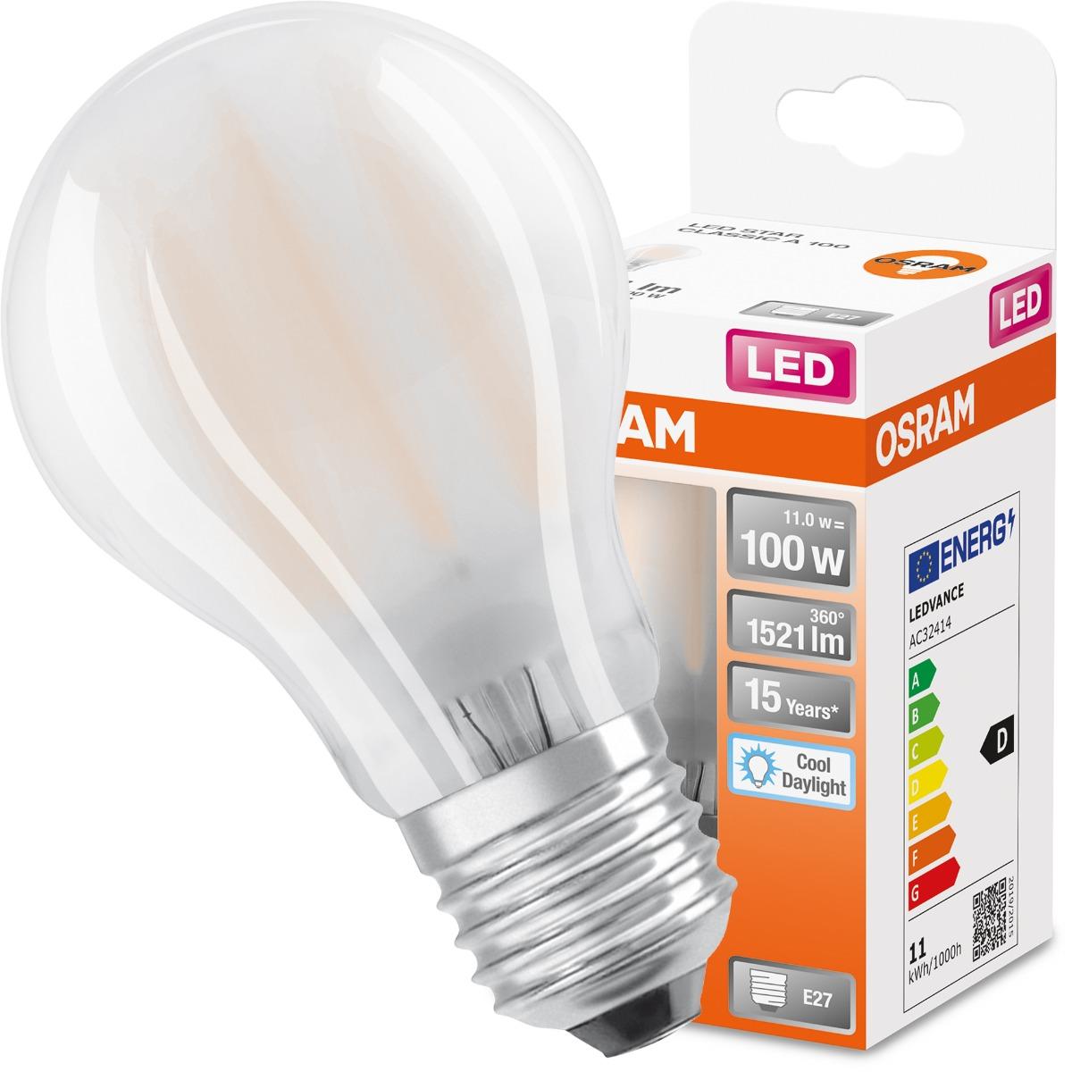 E27 LED MILK A60 11W STUDENÁ BIELA 360° FILAMENT OSRAM STAR