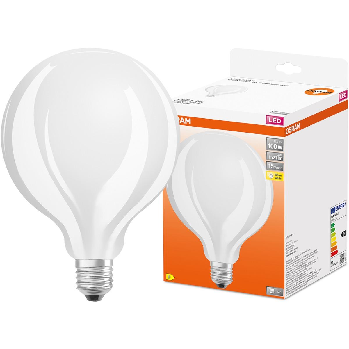 E27 LED MILK G125 11W TEPLÁ BIELA 360° FILAMENT OSRAM STAR