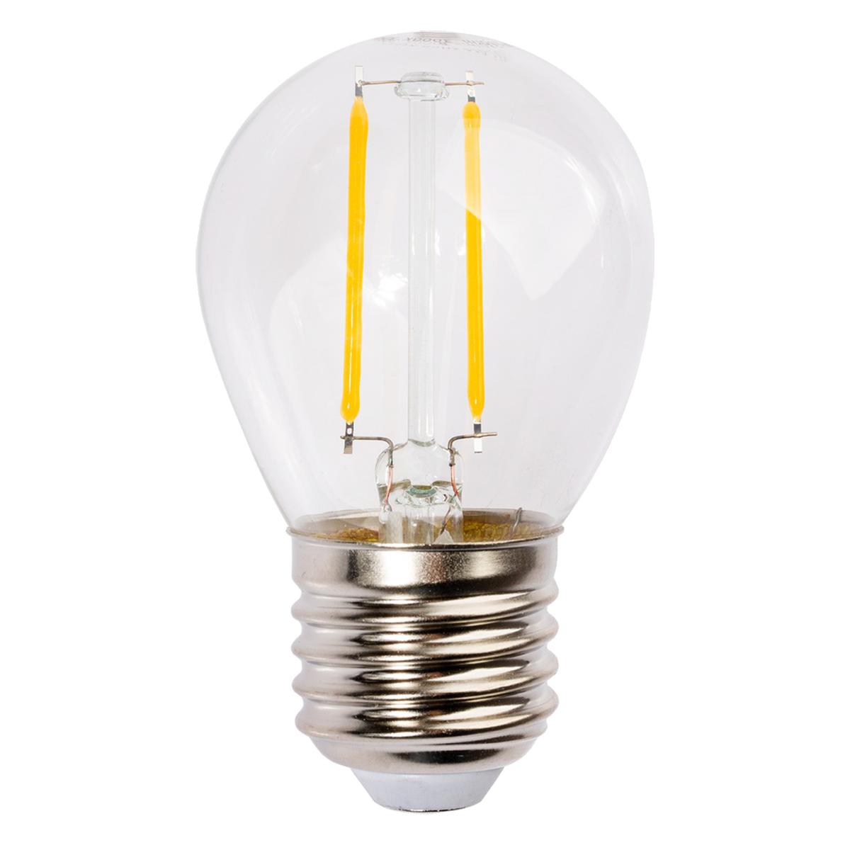 LED ŽIAROVKA E27 G45 2W TEPLÁ BIELA 360° FILAMENT POLUX