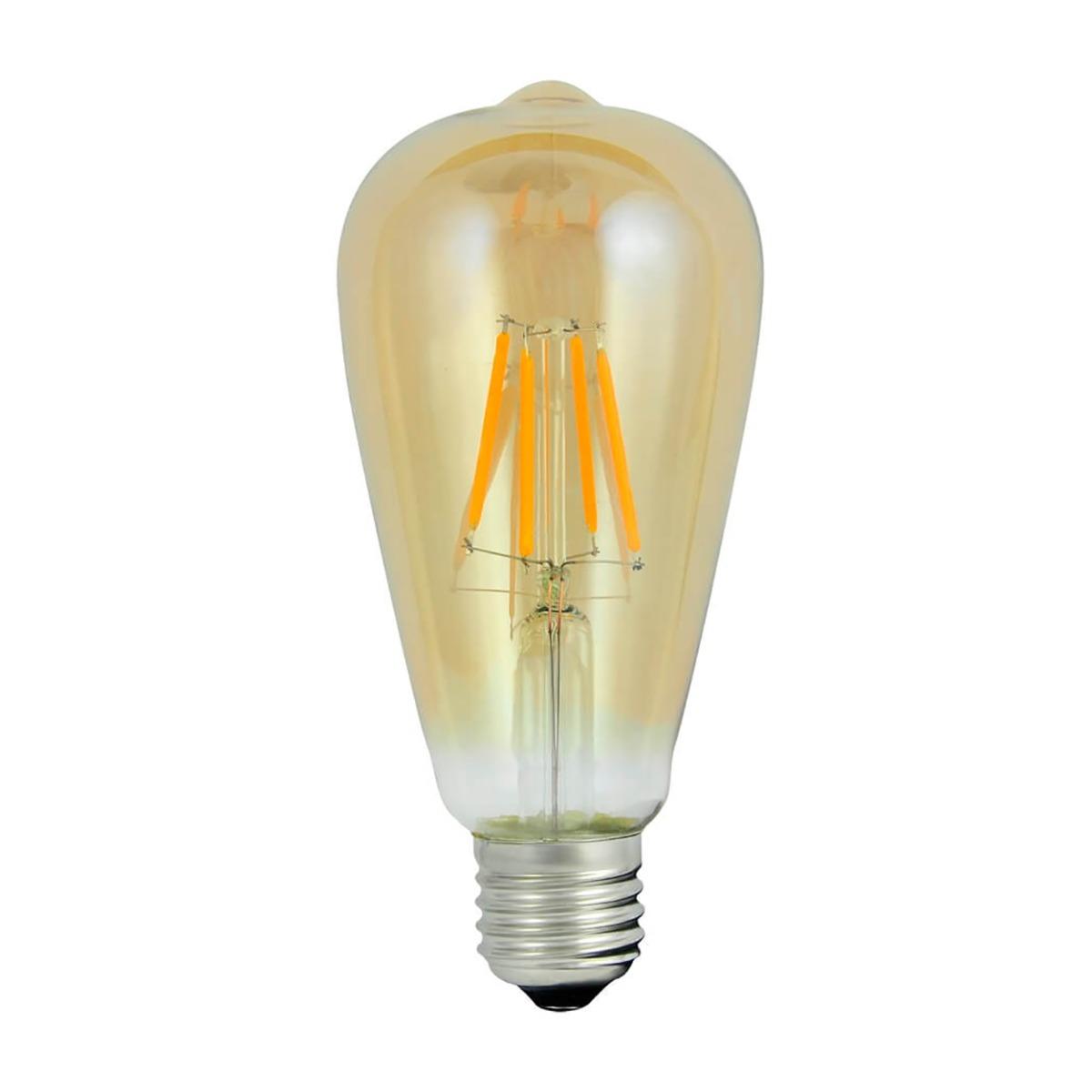 E27 LED ST64 4W 2200K TEPLÁ 360° FILAMENT POLUX