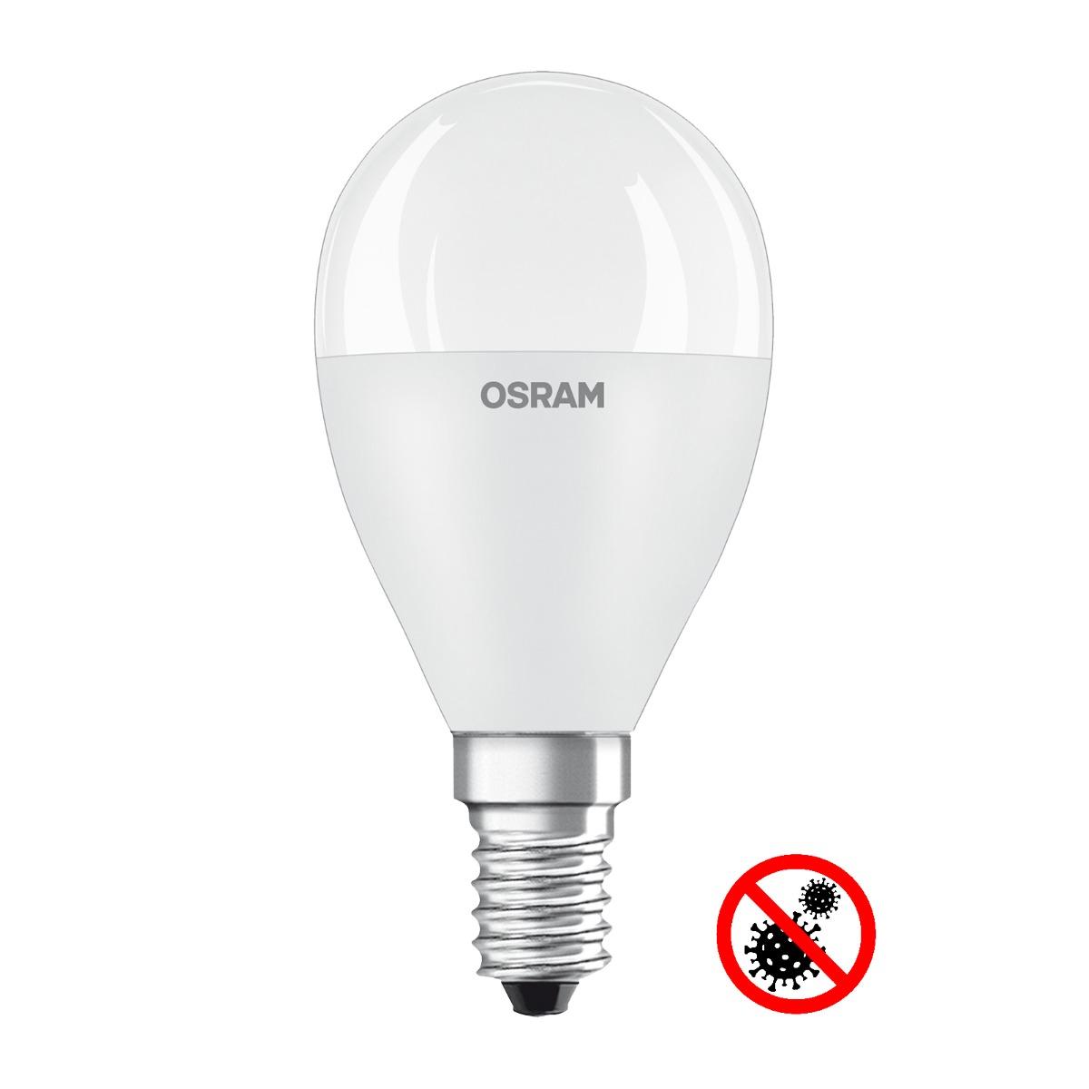 LED ŽIAROVKA LED E14 P45 5,5W  TEPLÁ BIELA  200° OSRAM ANTIBAKTERIÁLNA