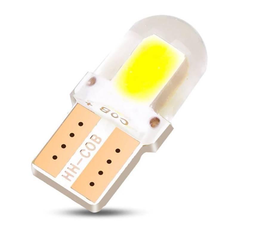 LED ŽIAROVKA W5W T10 2 COB 4-ČIPOVÁ SILIKÓNOVÁ | KRÁTKE - 24 MM