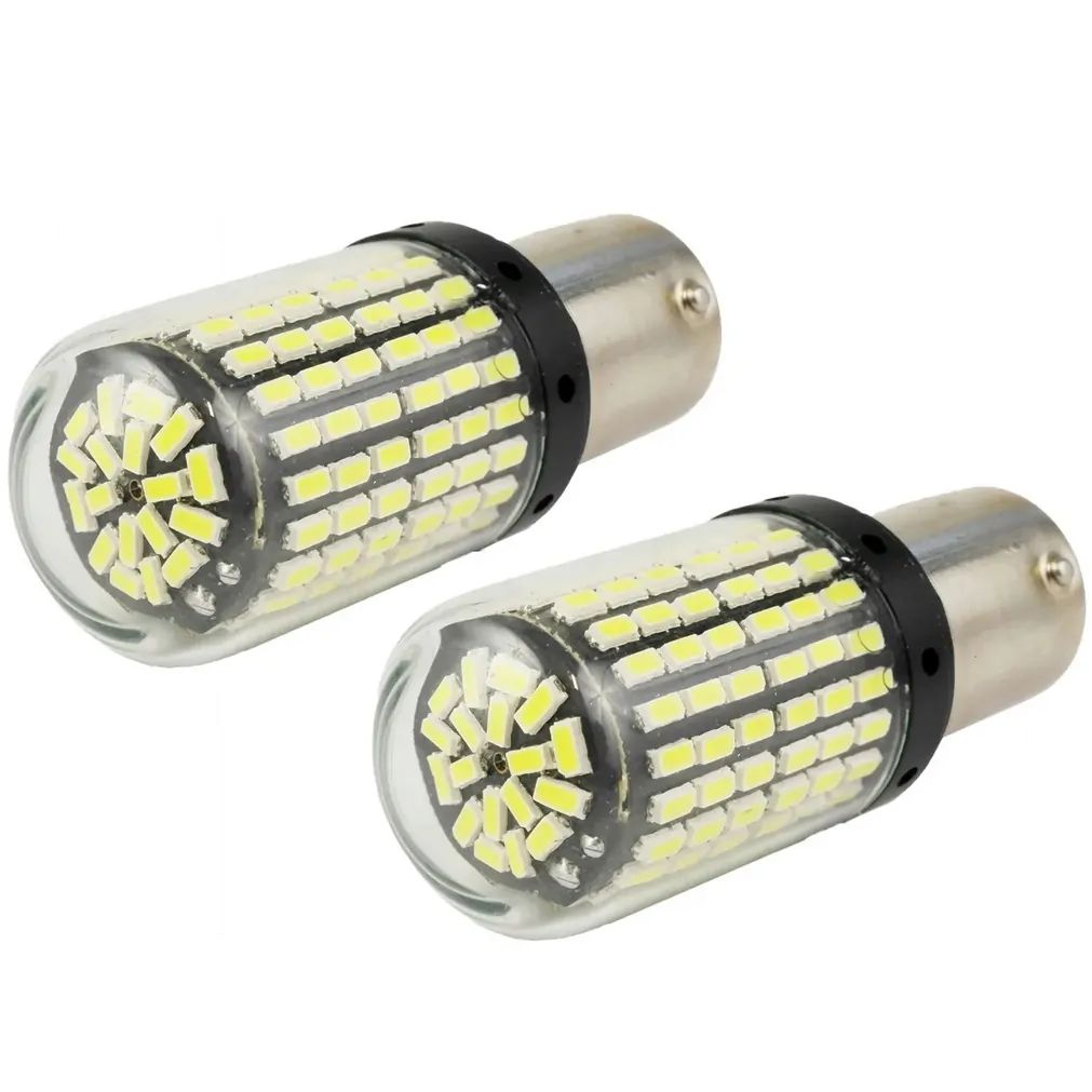 LEDLIGHT Autožiarovka P21W 144 LED SMD 3014 CANBUS BA15S – 2060 lm, studená biela (1 pár)