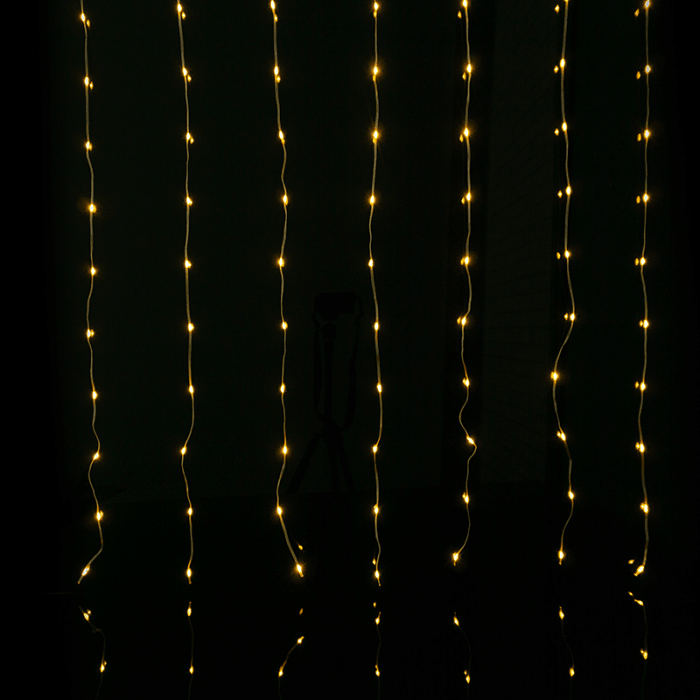 Magická LED svetelná clona 100 LED – 1 m × 1 m, 3000K, USB 5V