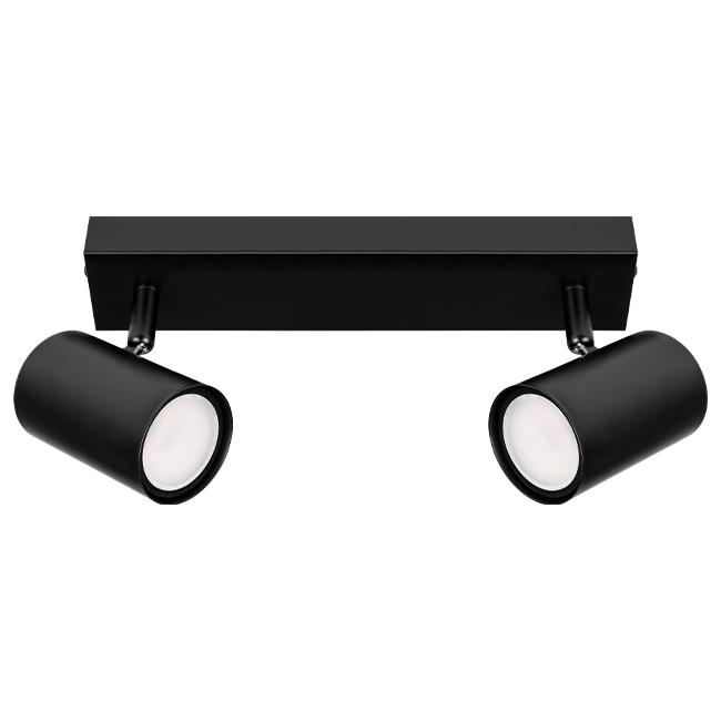 Nástenná LED lampa Richi GU10, pohyblivá, 2 ks, čierna	