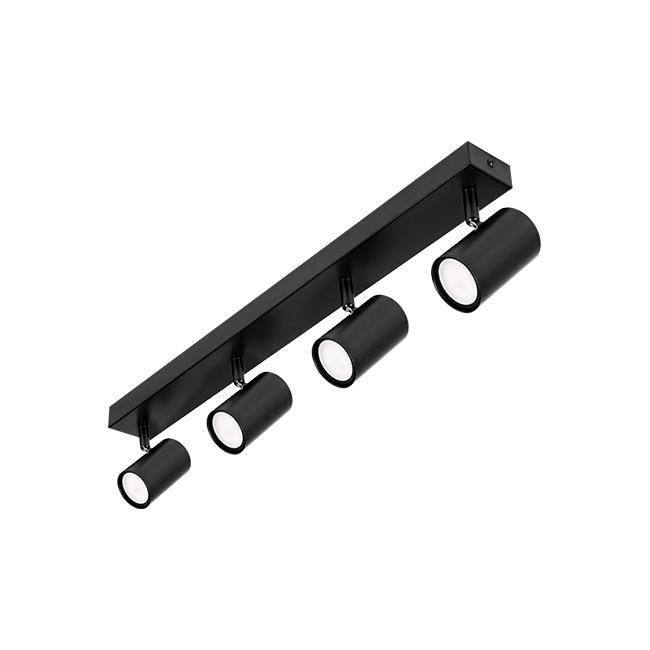 Nástenná LED lampa Richi GU10, pohyblivá, 4 ks, čierna