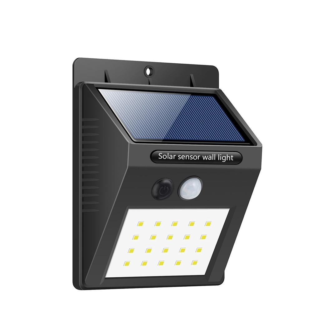 Nástenné Solárne LED osvetlenie IP65, snímač pohybu, Studená biela