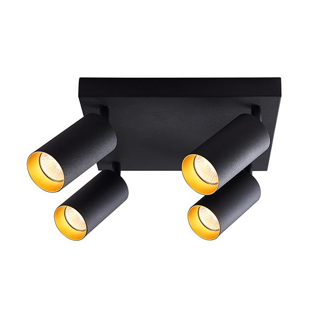 Nástenné svietidlo GU10 LED Eris Gold pohyblivé x4 čierne