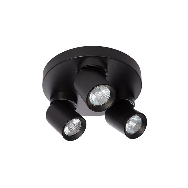 Nástenné svietidlo GU10 LED Timo pohyblivé x3 čierne okrúhle