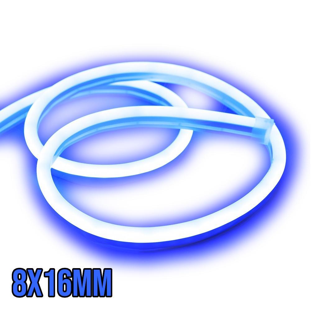 Neón FLEX 8x16 mm 120 LED 12V – MODRÁ, 1 meter, IP65