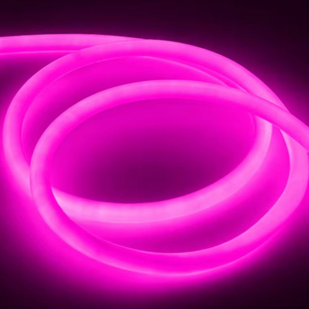 Neónová flex 360° svetelná hadica 5 m – ružová, 18 mm, 50 W, 24 V, IP65