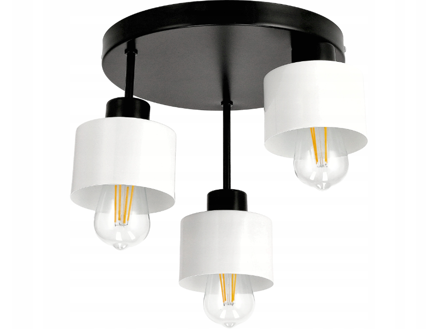 OKRÚHLE NÁSTENNÉ SVIETIDLO LED - 3XE27 - KUBEK WHITE