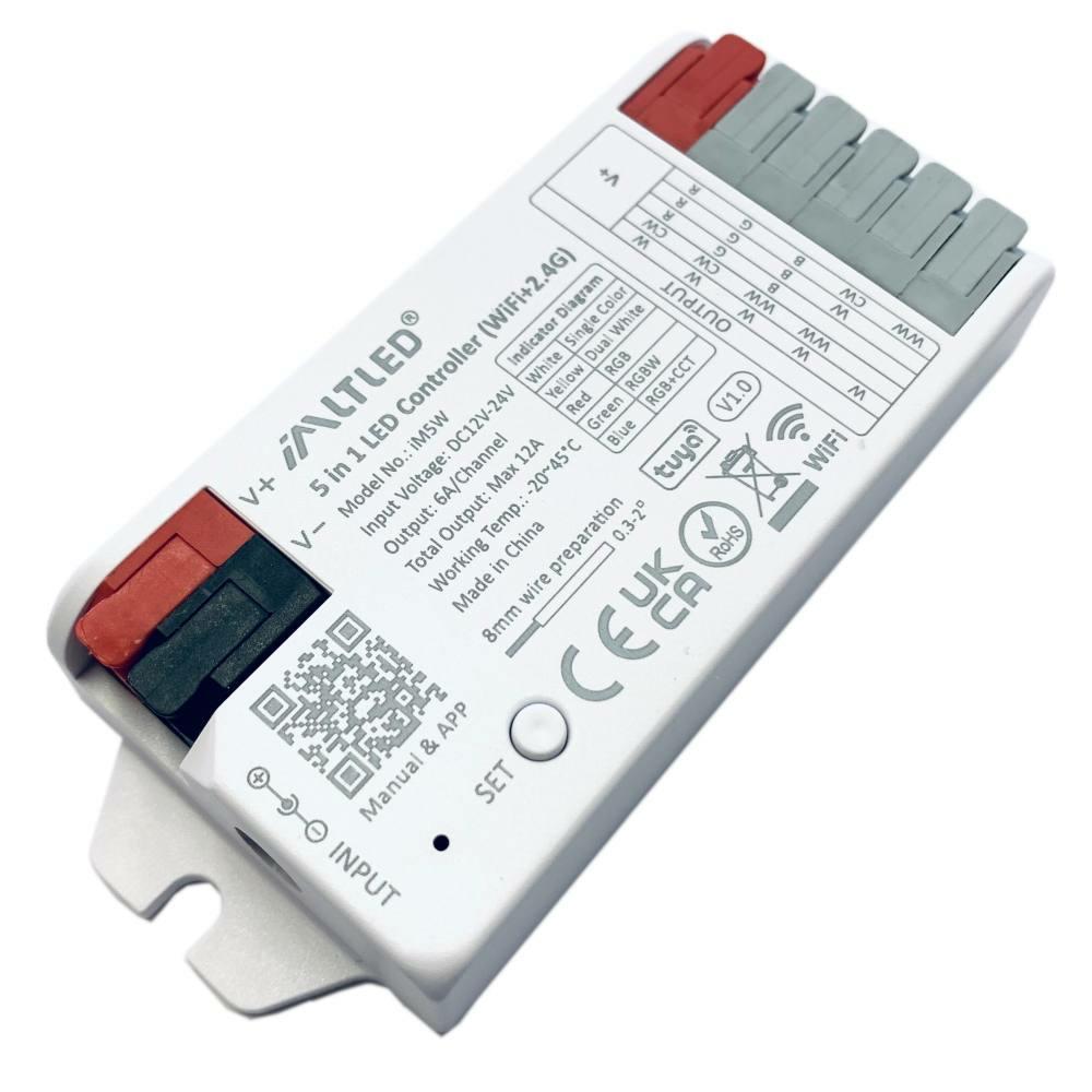Ovládač LED pásu 5v1 IMLTLED iM5W WiFi 12A (12-24V)