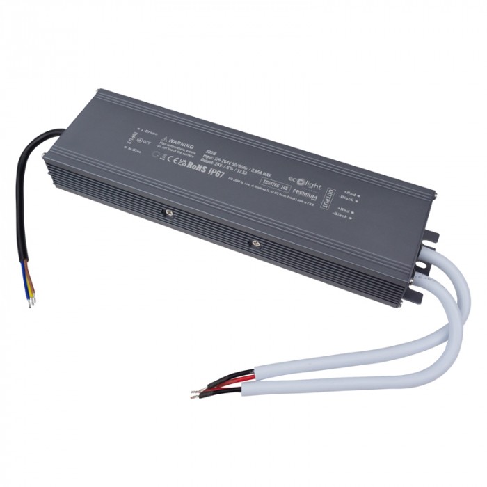 PRÉMIOVÝ 300W 24V hermetický napájací zdroj IP67
