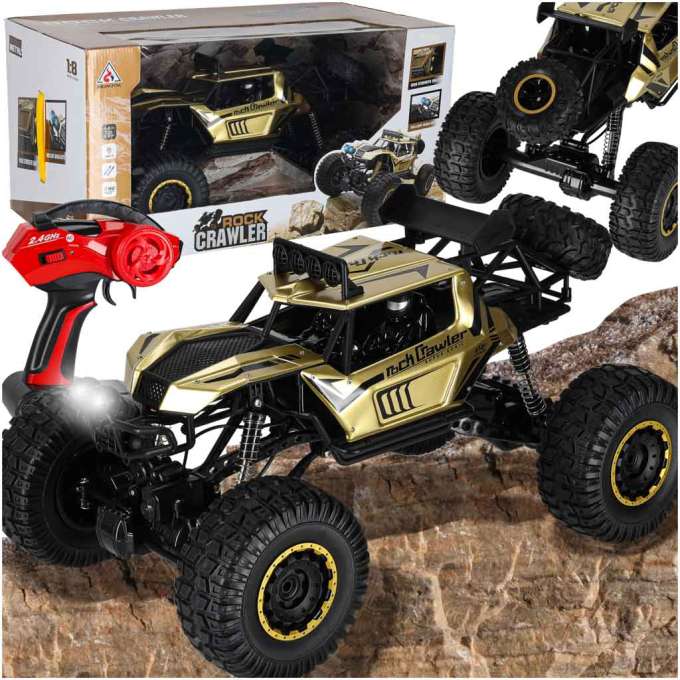 RC auto Rock Crawler 2,4 GHz 1:8 – veľký model 51 cm so 4x4 pohonom a LED svetlami – zlaté