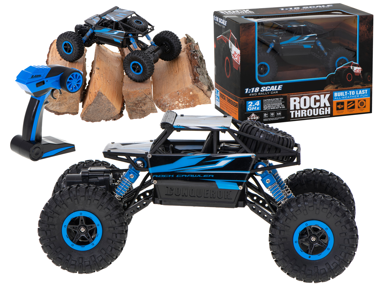 RC AUTO ROCK CRAWLER HB 2,4GHZ 1:18 MODRÉ