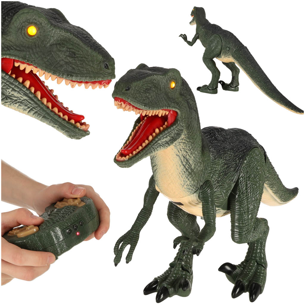 RC VELOCIRAPTOR OVLÁDANÝ DINOSAURUS + ZVUKY