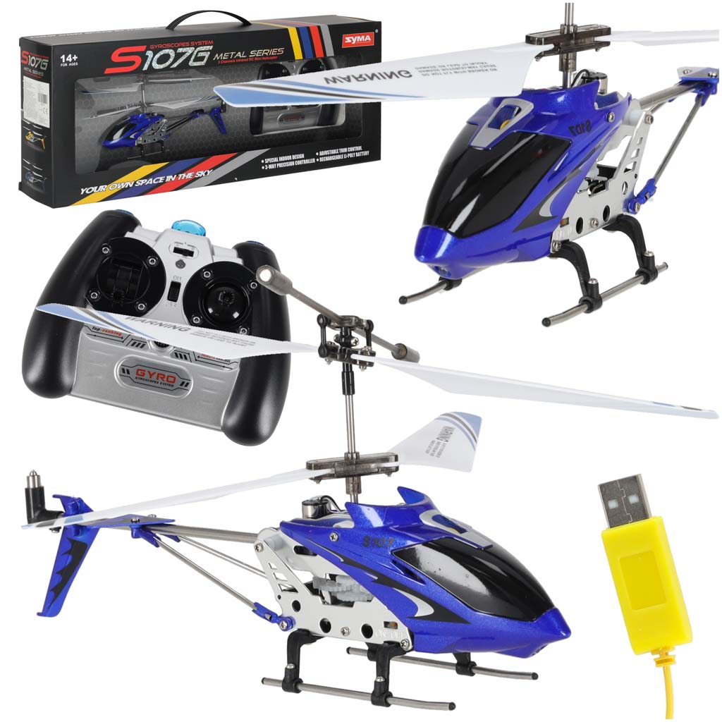 RC vrtuľník SYMA S107G Metal Series modrý s gyroskopom
