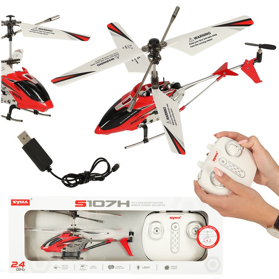 RC vrtuľník SYMA S107H 2,4 GHz RTF – červený