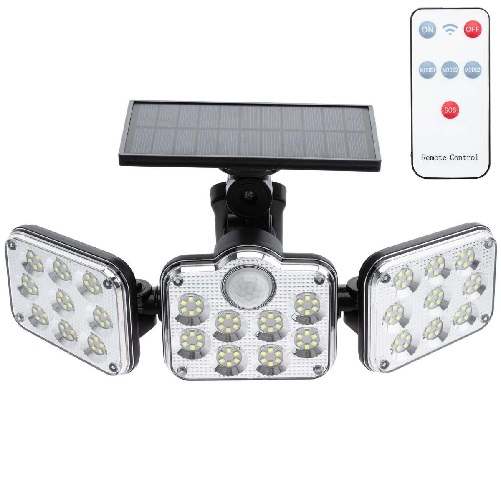 Reflektor solárny 138x LED 10W 480lm so senzorom pohybu IP65 + Ovladač