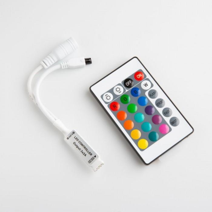 RGB LED ovládač IR s diaľkovým ovládaním 24 tlačidiel, 72W, 5–12V DC