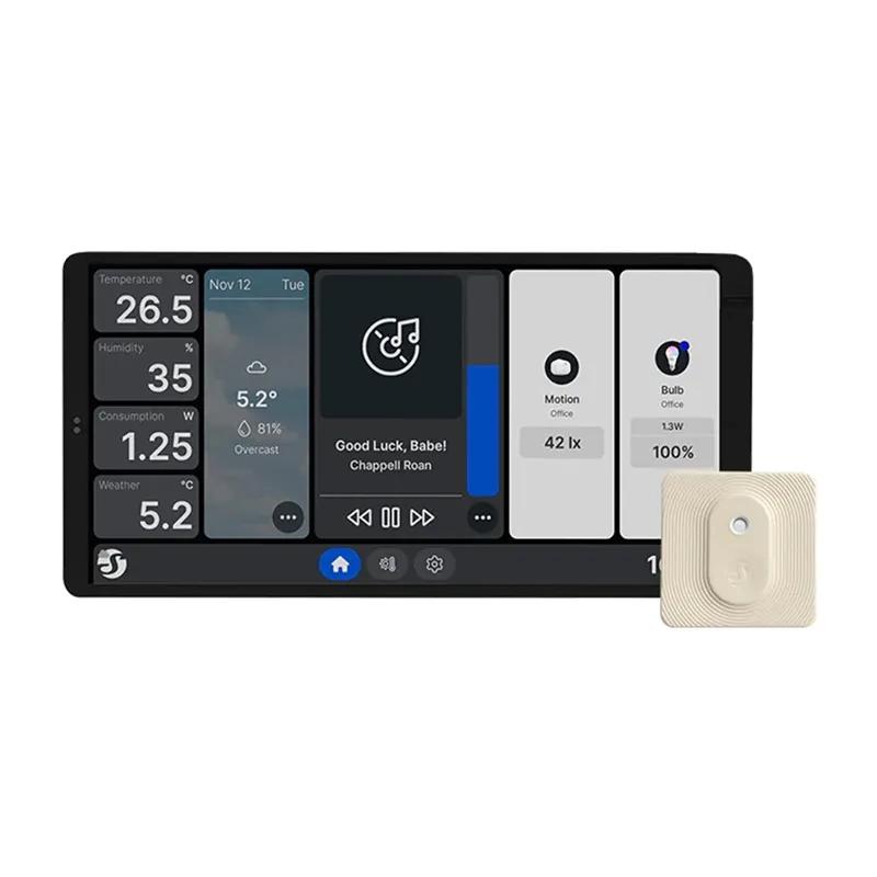 Shelly Wall Display X2 WiFi/BLU duálny ovládací panel (strieborný) + BLU H&T