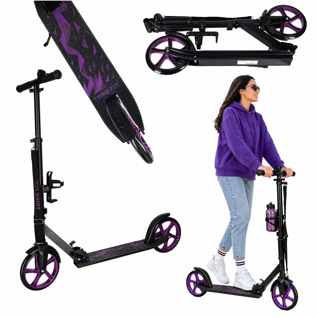 Skladacia mestská kolobežka Trike Fix s 200 mm kolesami – fialová