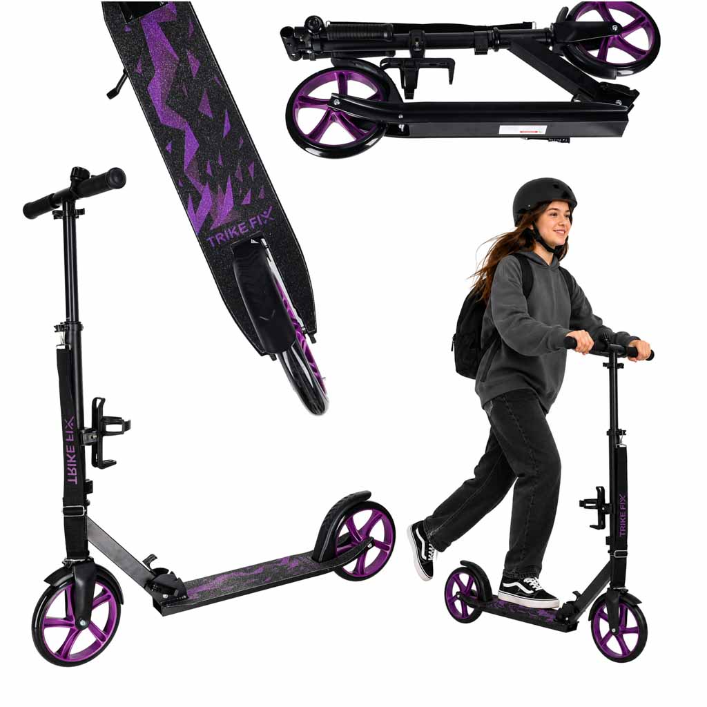 Skladacia mestská kolobežka Trike Fix s 200 mm kolesami – fialová
