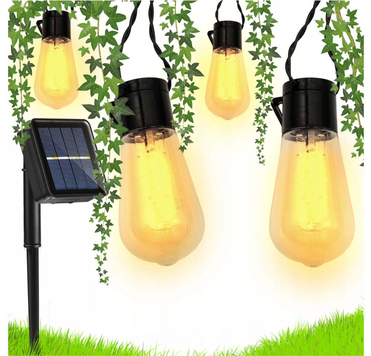 Solárna LED girlanda 10 LED 5m - Teplá biela