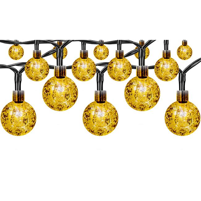 Solárna LED girlanda 20 LED – 485 cm, teplá biela, senzor súmraku