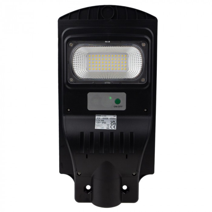 Solárna pouličná LED lampa 30W 650lm 4000K neutrálna biela IP65