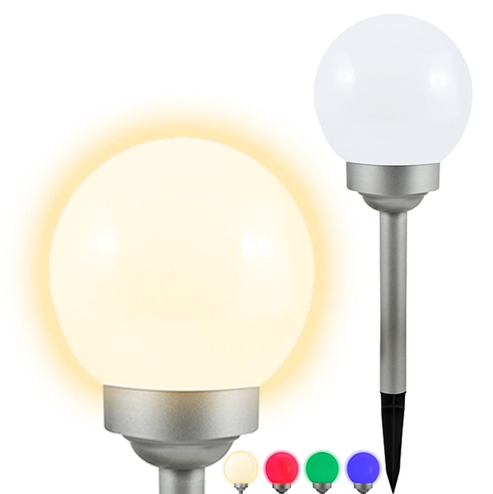 Solárna záhradná LED lampa BALL 15cm Teplá biela + RGB