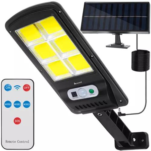 Solárny LED Reflektor 120LED COB s externým solár.panelom ,IP65 ,senzor + DO