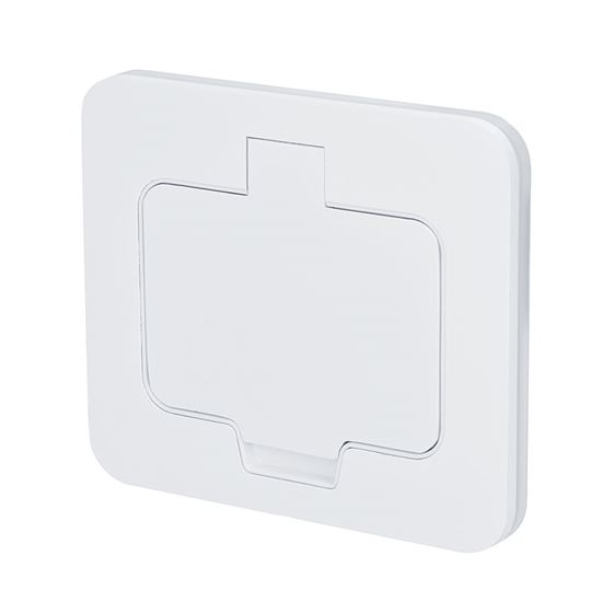 Solight vstavaná podlahová zásuvka IP55 – matná biela, obdĺžnikové viečko