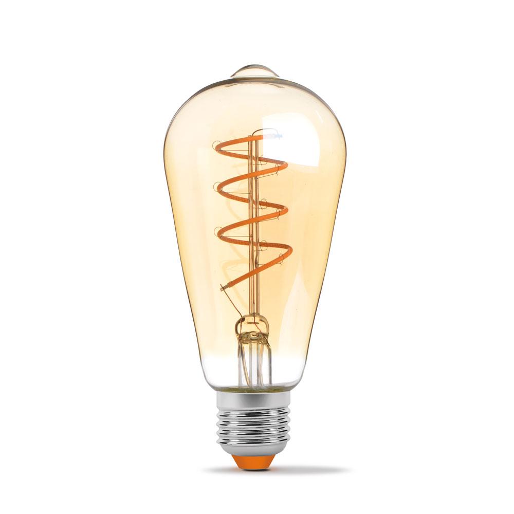 Stmievateľná LED žiarovka VIDEX ST64 Spiral Amber 4W