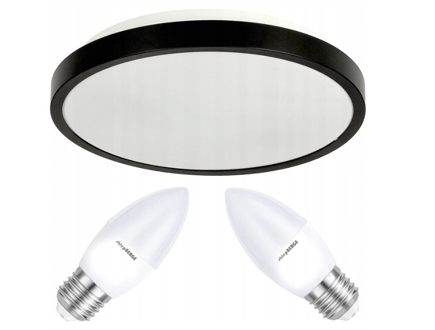 STROPNÉ SVIETIDLO LED LARI-R BLACK - 2XE27 IP20 + 2X E27 10W SVIEČKA - TEPLÁ BIELA