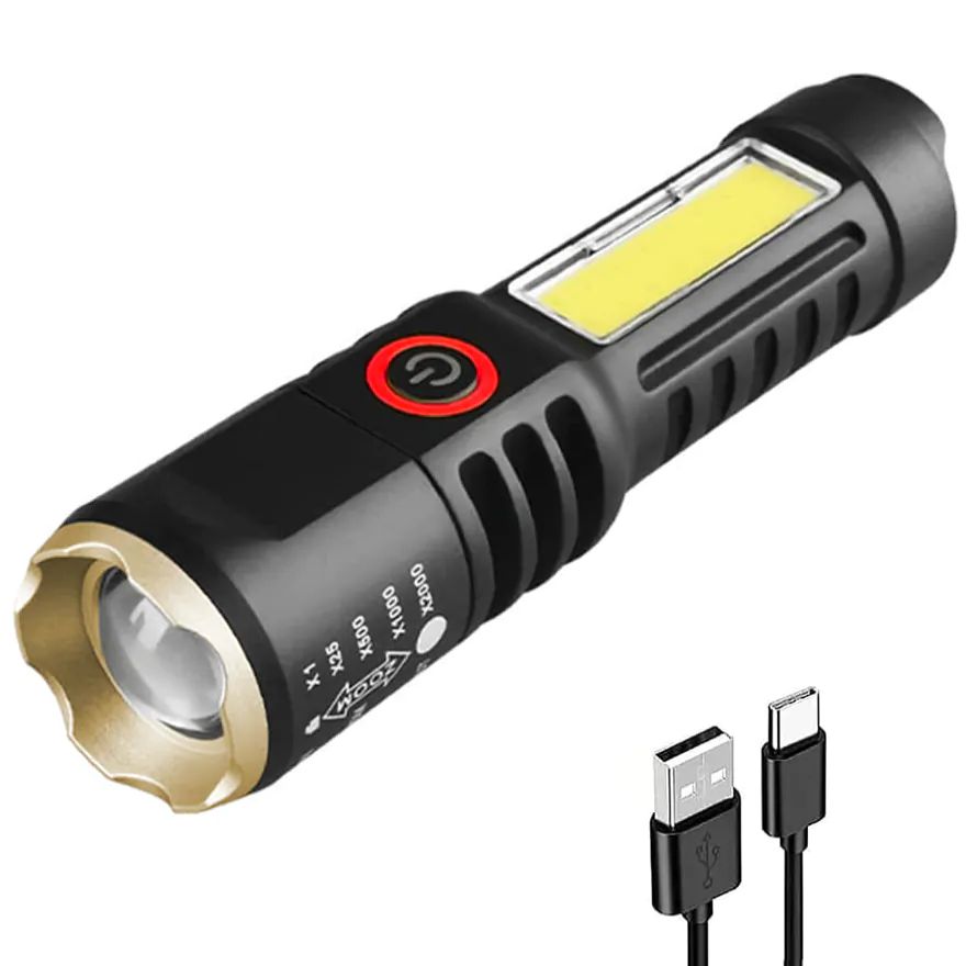 Taktické LED svietidlo GENETIC® – nabíjateľné, s funkciou ZOOM a XPE + COB diódami