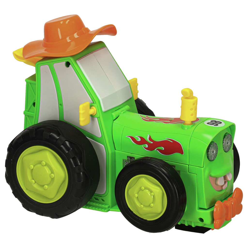 RC skákací a tancujúci traktor na diaľkové ovládanie – zelený