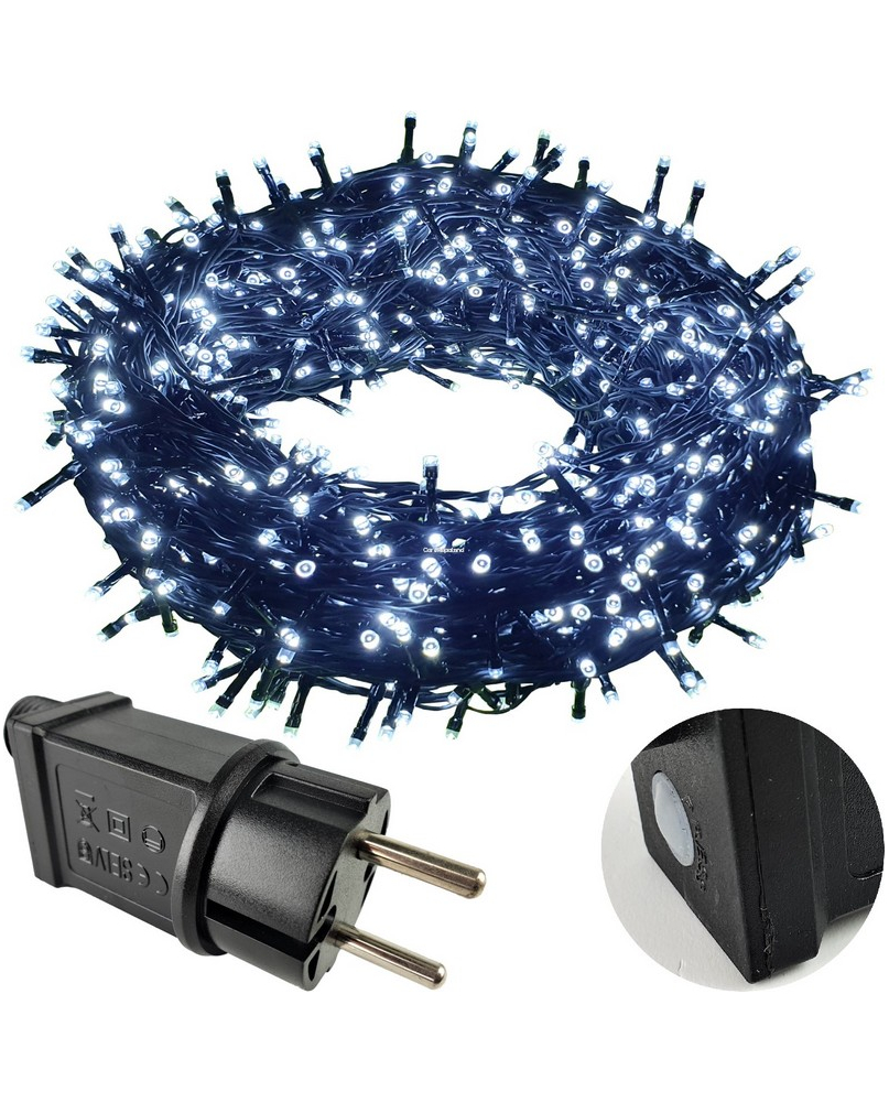 Vianočná LED reťaz 50M – 1000 LED, studená biela, 50 m, IP44