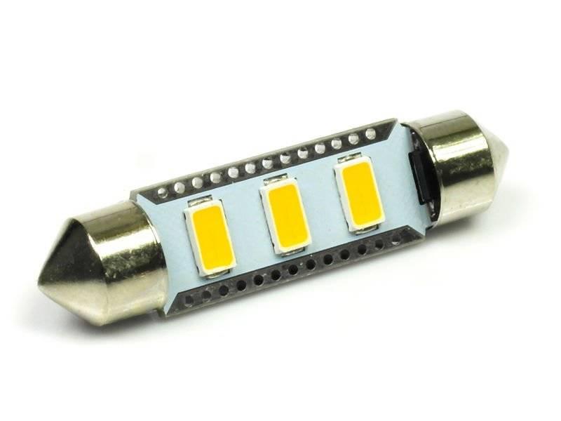 AUTO LED ŽIAROVKA C5W 3 SMD 5630 TEPLÁ BIELA, 31 mm. 39 mm. 42 mm