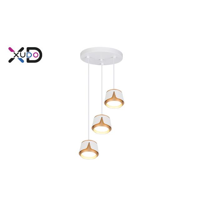 Závesná lampa x3 GX53 biela + zlatý kruh XD-IK259W 