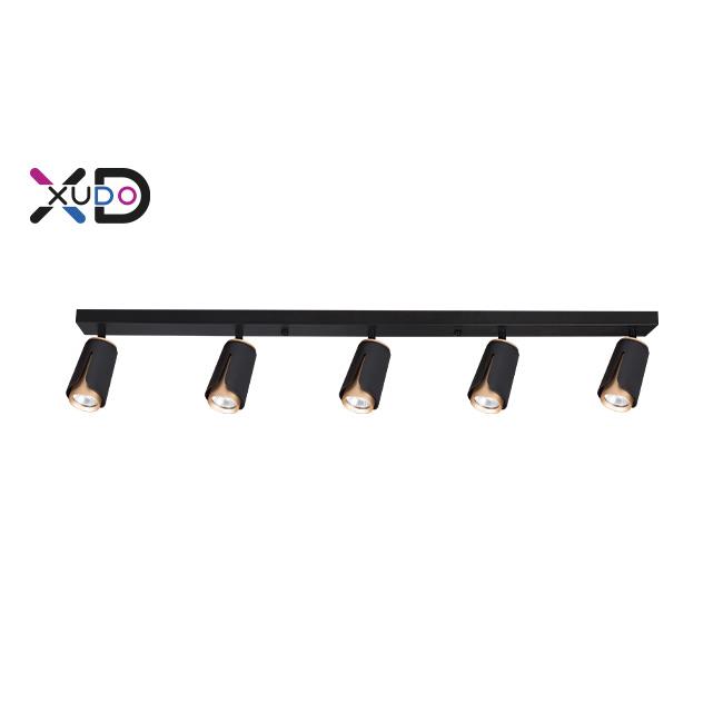 GU10 LED nástenné svietidlo x5 čierna+zlatá XD-IK265B 